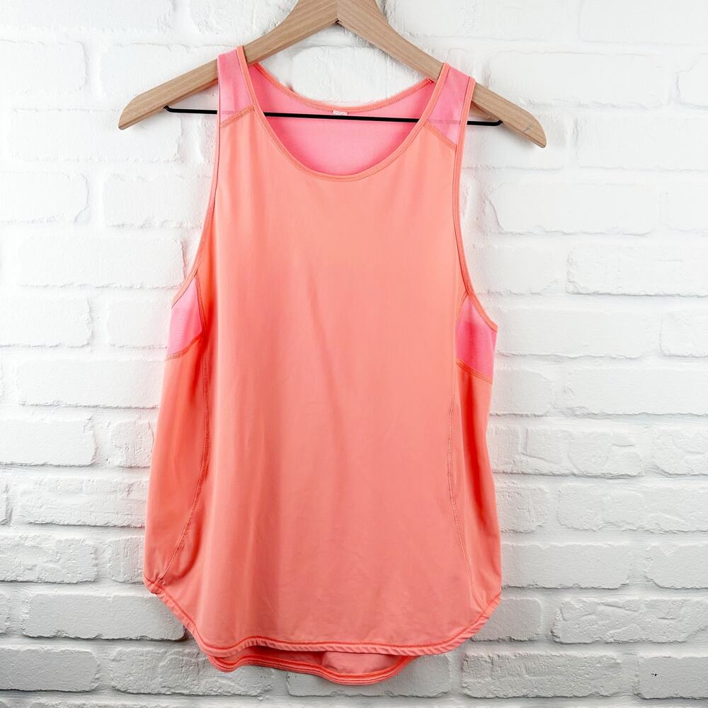 lululemon sculpt tank II Pop Orange Size 4 Mesh UPF 50+ running tank